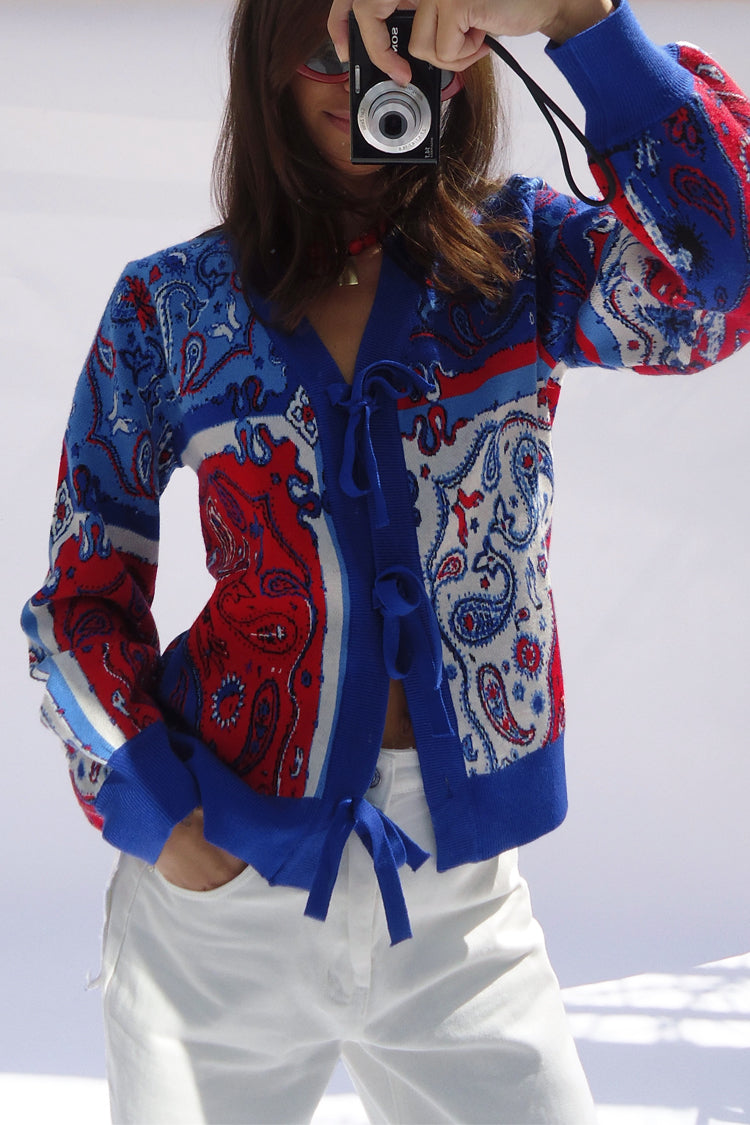 Blue Bandana Cardigan
