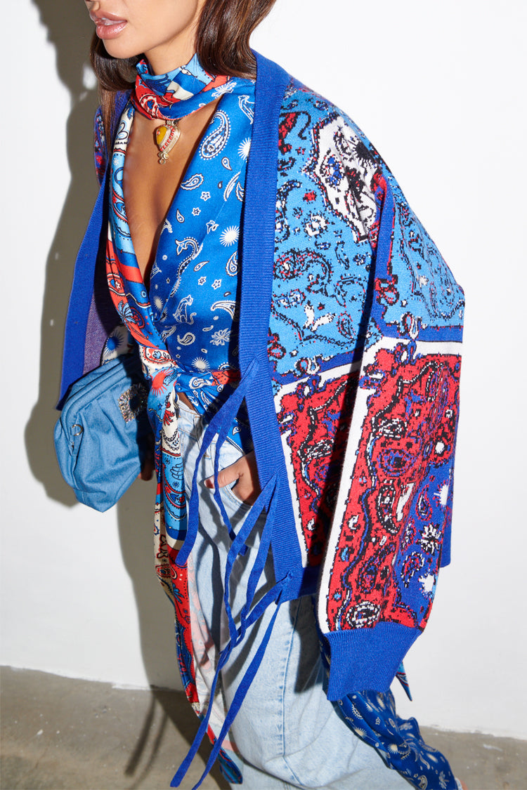  Blue Bandana Cardigan