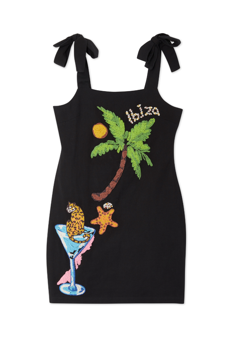 NEVER FULLY DRESSED Black Ibiza Catalina Mini Dress