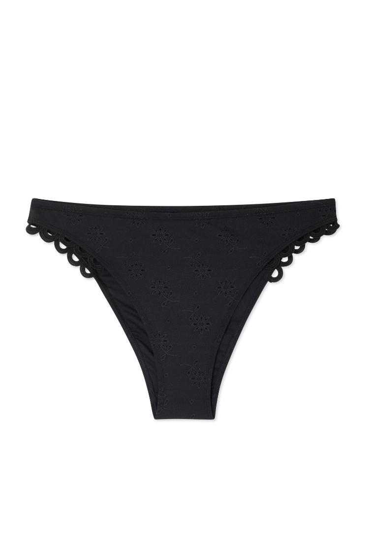 NEVER FULLY DRESSED Broderie Black Bikini Brief
