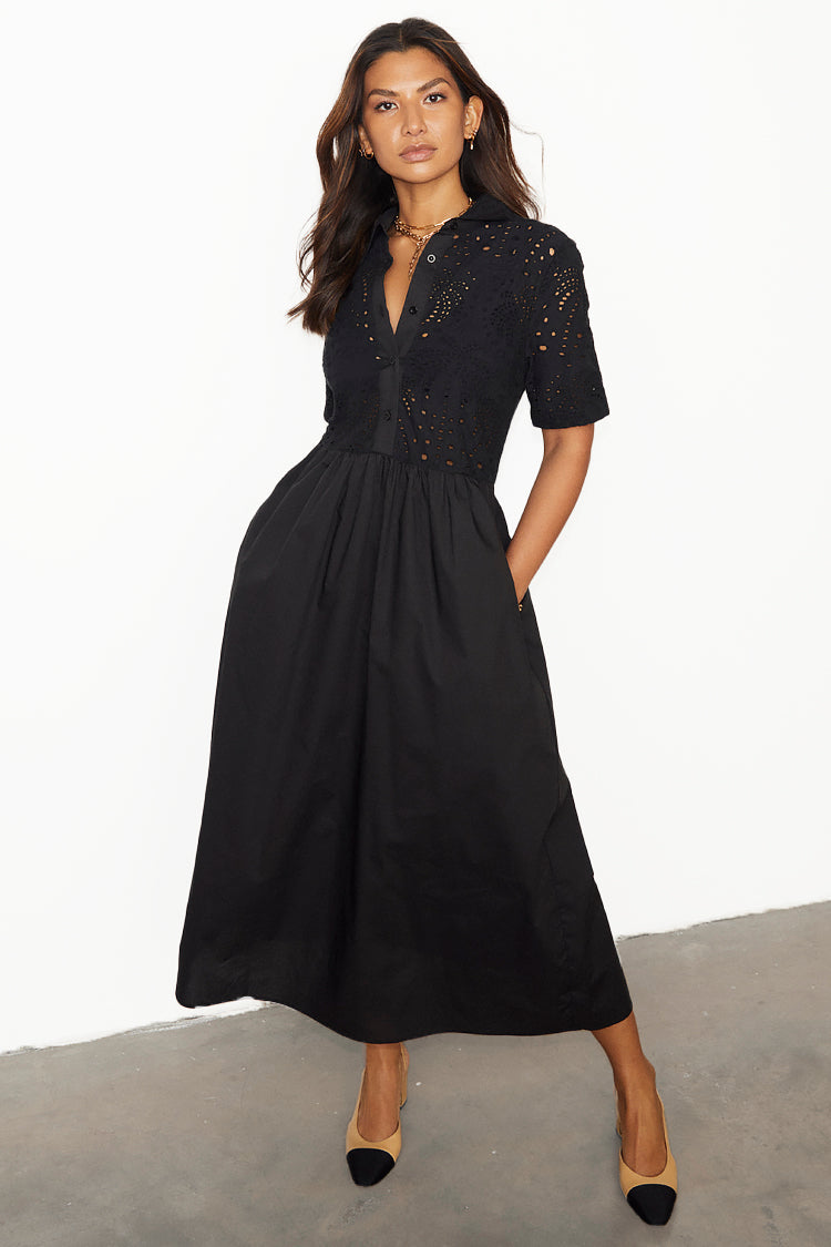 NEVER FULLY DRESSED Black Palm Broderie Hayley Dress