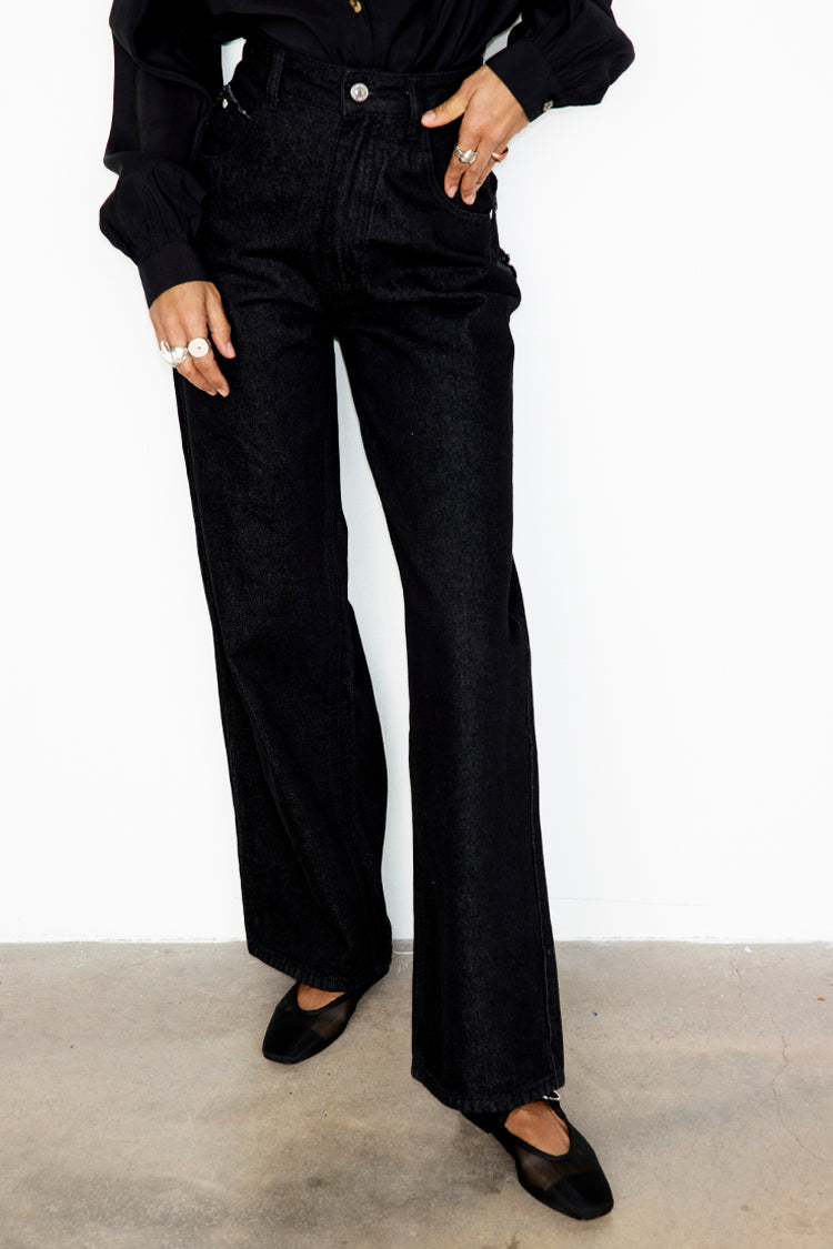 NEVER FULLY DRESSED Black Scallop Detail Jeans