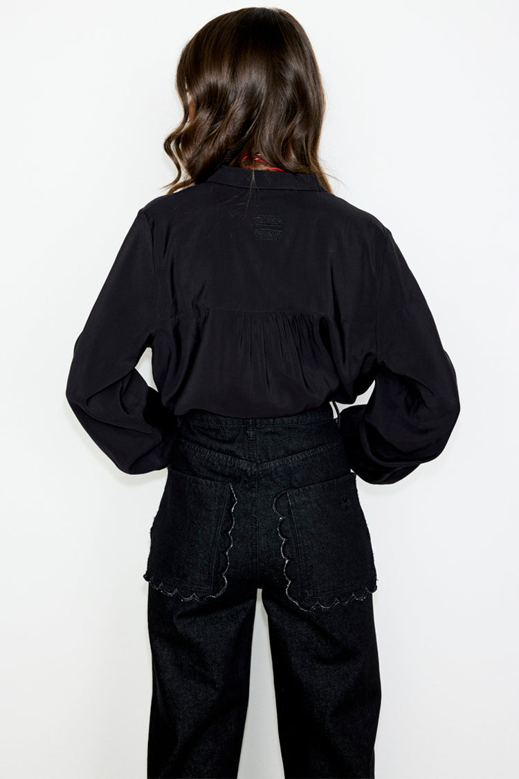 NEVER FULLY DRESSED Black Scallop Detail Jeans