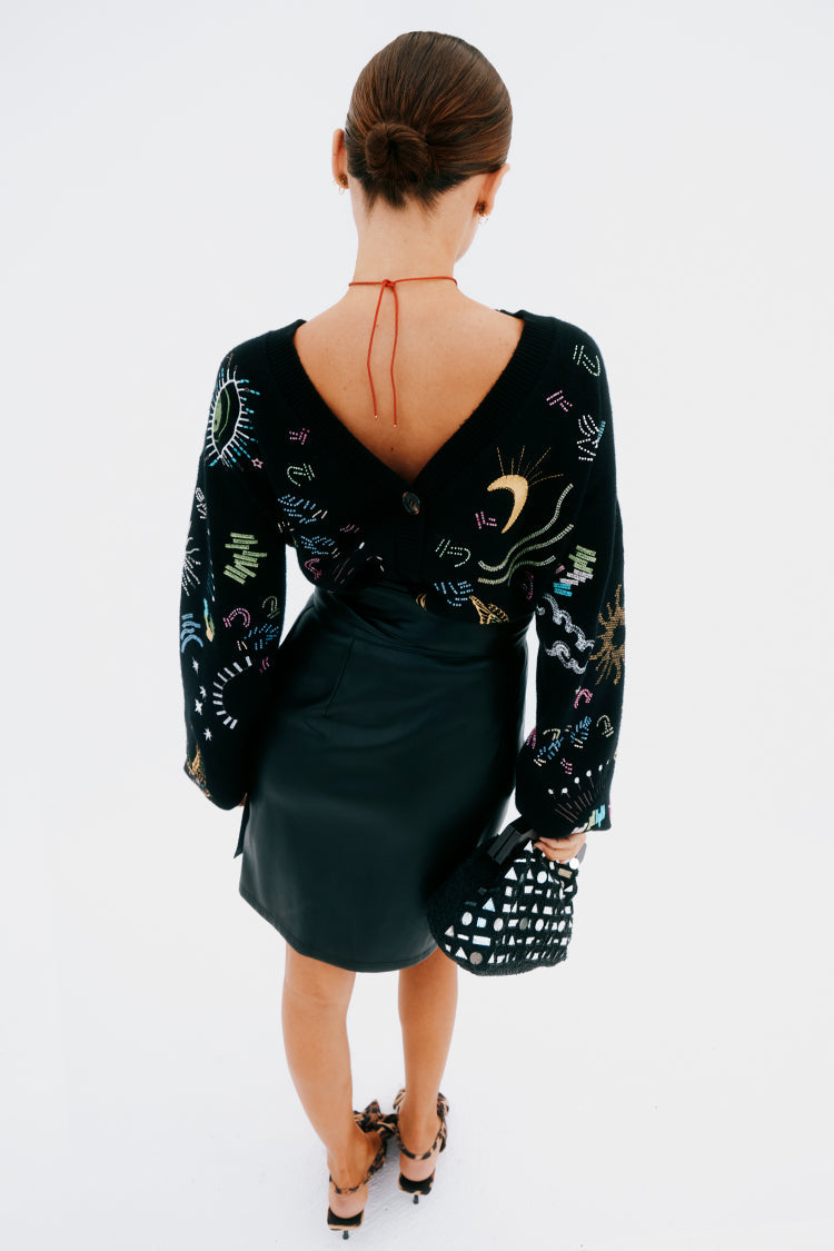 NEVER FULLY DRESSED Black Vegan Leather Mini Jaspre Skirt Petite