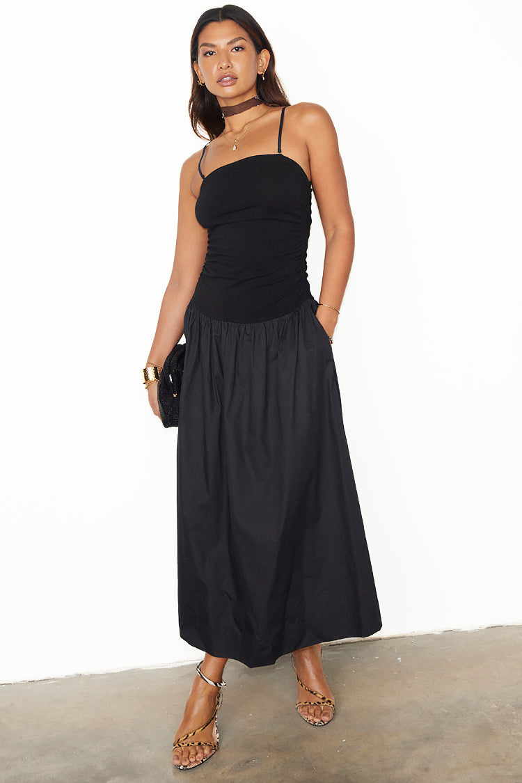 NEVER FULLY DRESSED Black Lola Mid-axi Dress