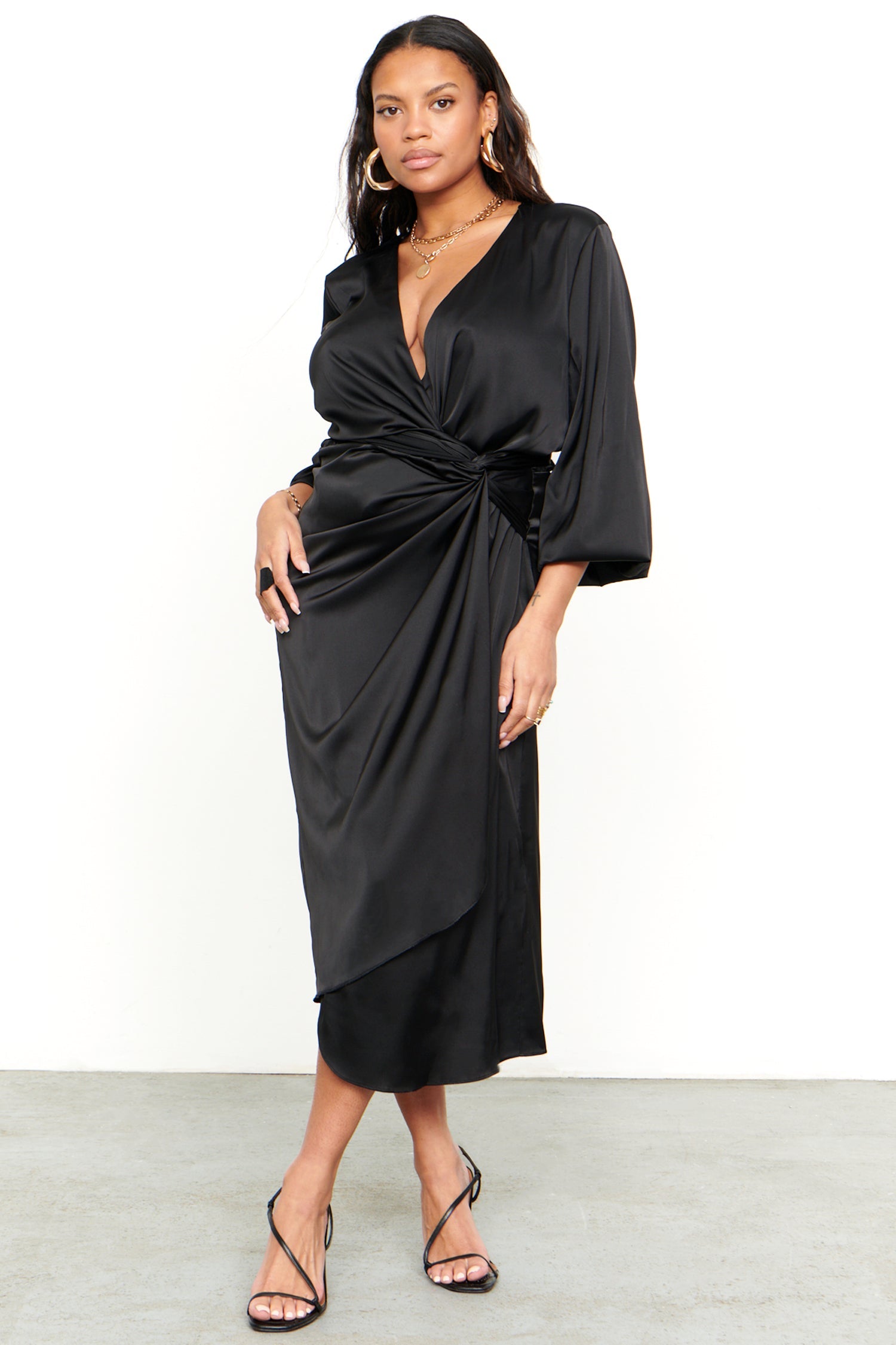NEVER FULLY DRESSED Black Midi Vienna Dress