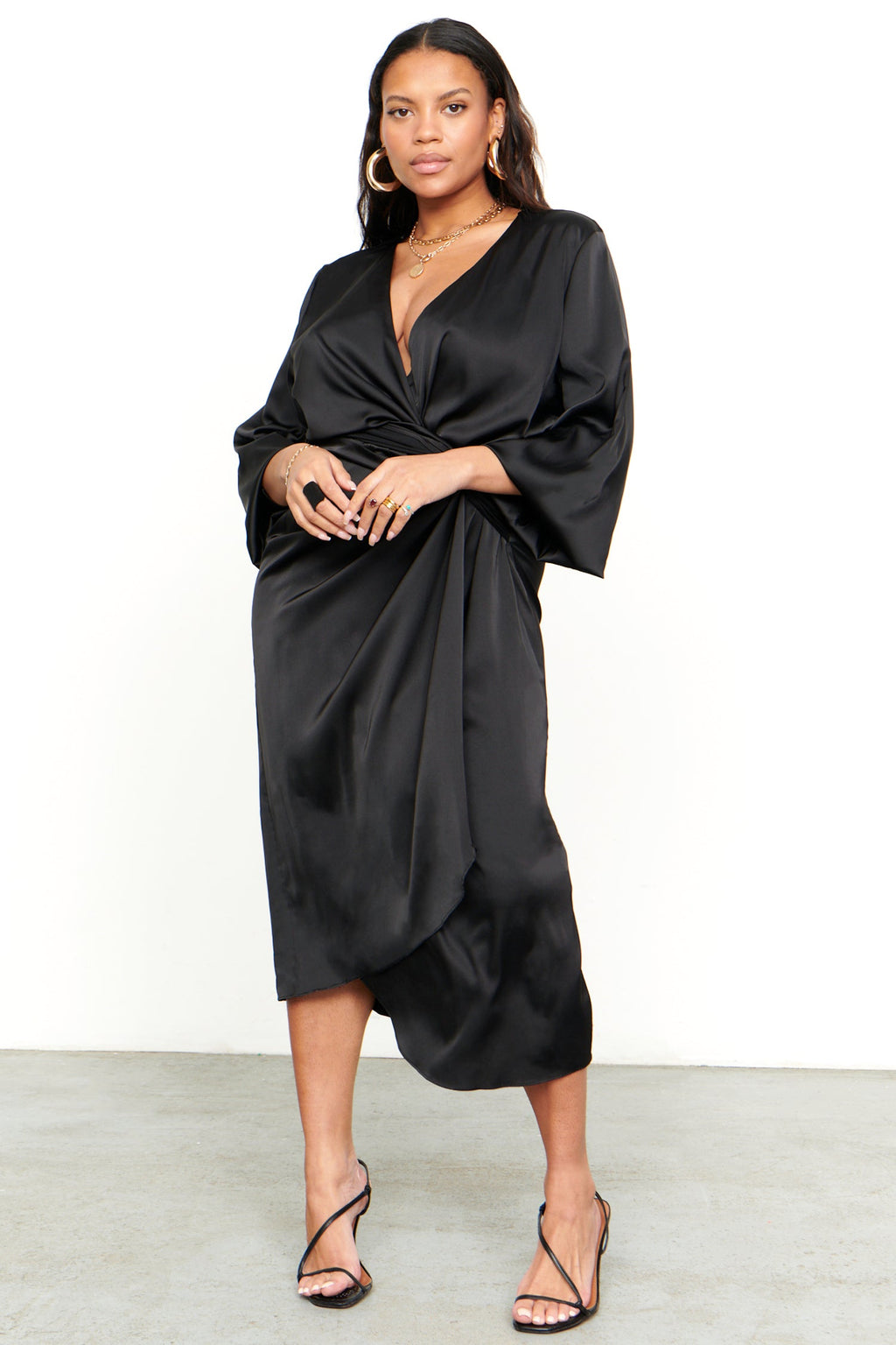 NEVER FULLY DRESSED Black Midi Vienna Dress