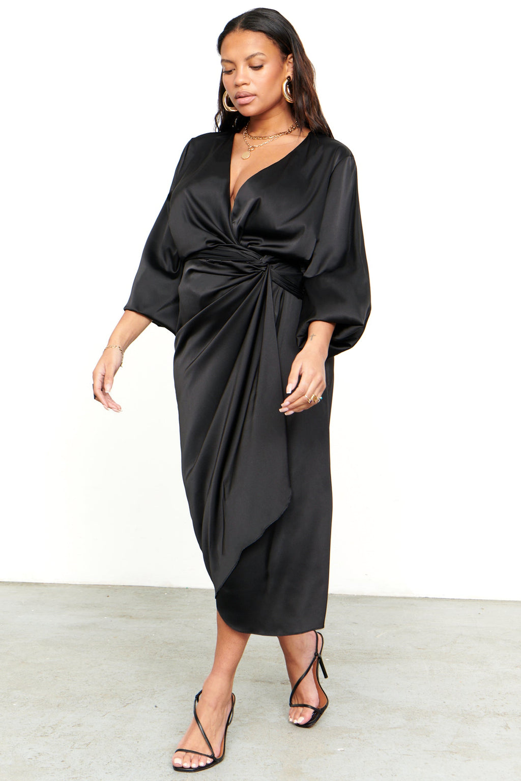 NEVER FULLY DRESSED Black Midi Vienna Dress