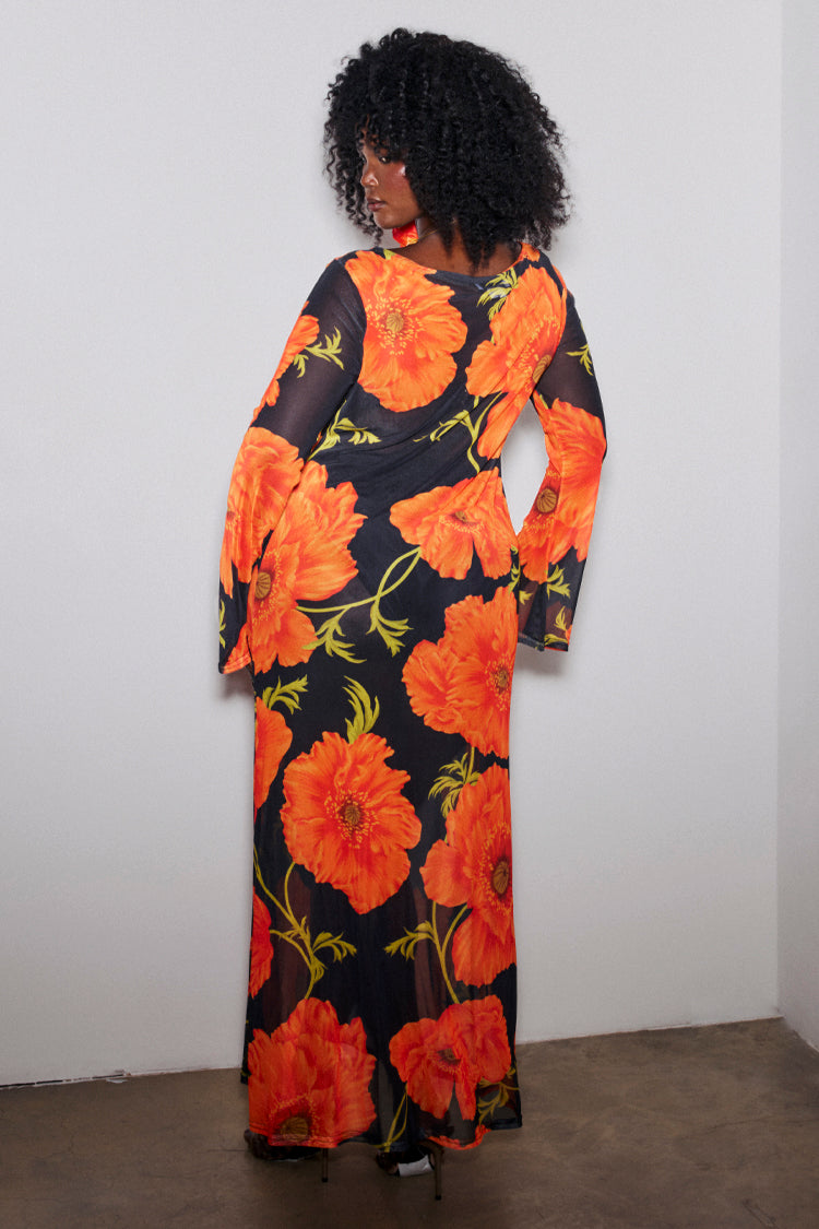 NEVER FULLY DRESSED Black Poppy Aria Mesh Dress Petite