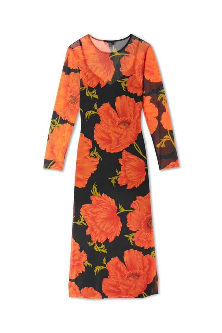 NEVER FULLY DRESSED Black Poppy Aria Mesh Dress Petite