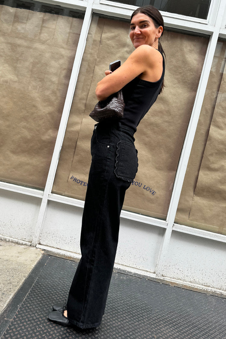 NEVER FULLY DRESSED Black Scallop Detail Jeans