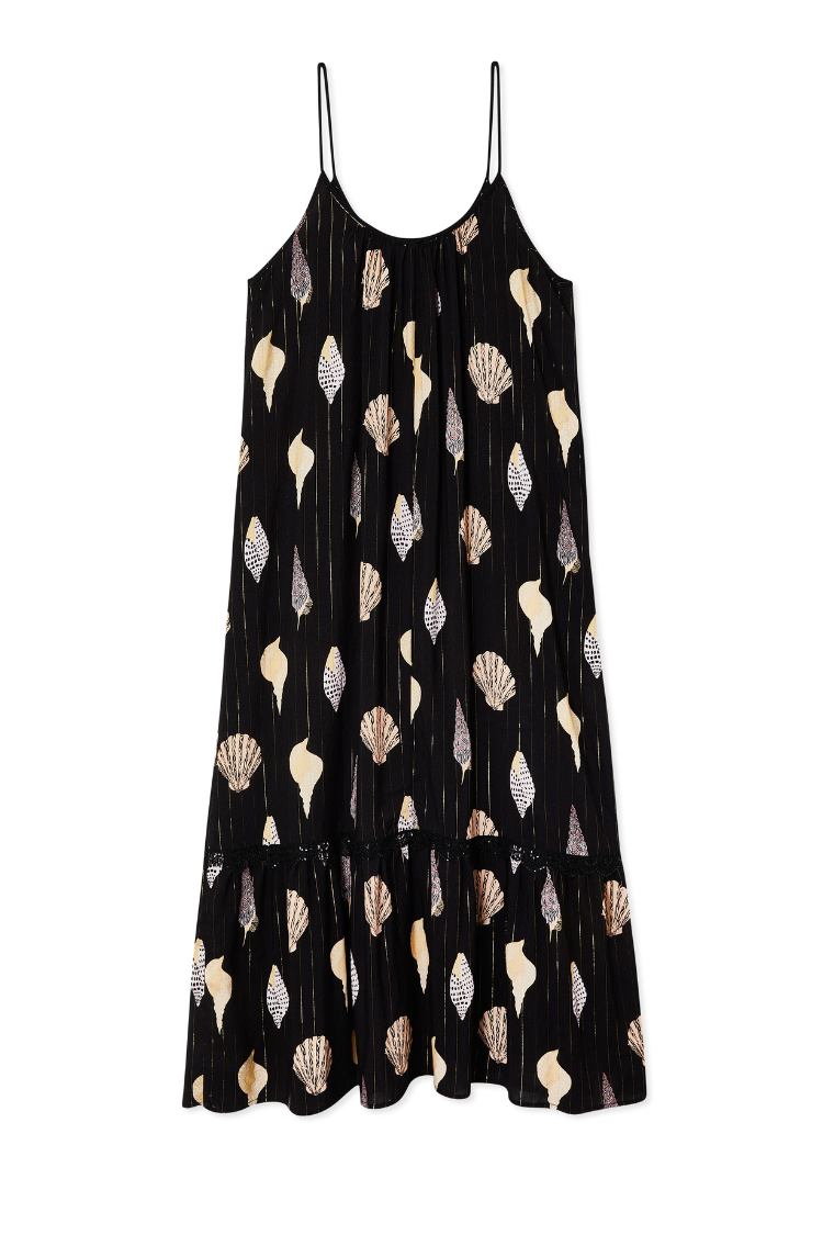 NEVER FULLY DRESSED Black Shells Maxi Dress