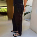 NEVER FULLY DRESSED Black Studded Barrel Jeans
