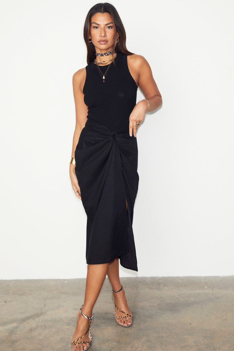 NEVER FULLY DRESSED Black Ribbed Tank