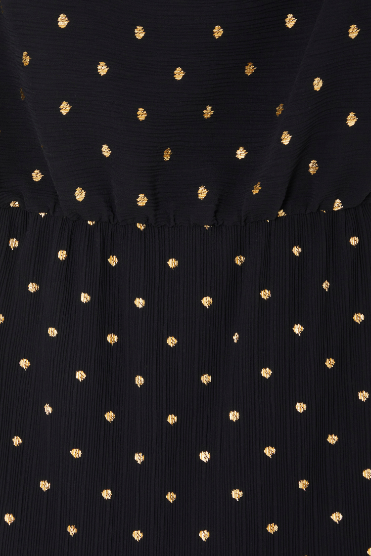 NEVER FULLY DRESSED Black Plisse Mini Tilly Dress
