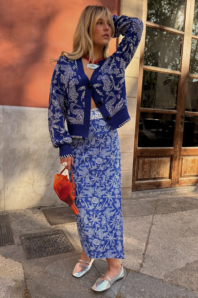 NEVER FULLY DRESSED Blue Mosaic Cardigan