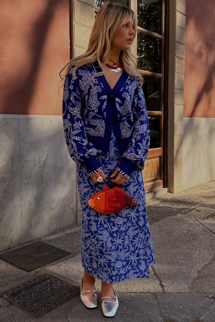 NEVER FULLY DRESSED Blue Mosaic Cardigan