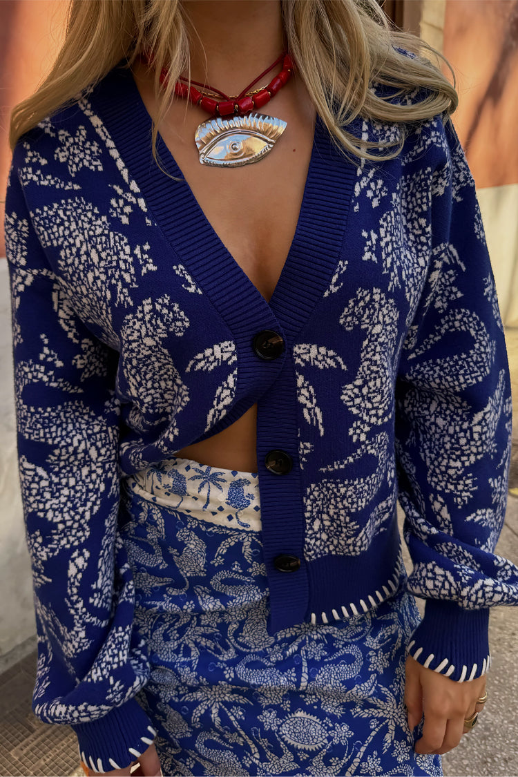 NEVER FULLY DRESSED Blue Mosaic Cardigan