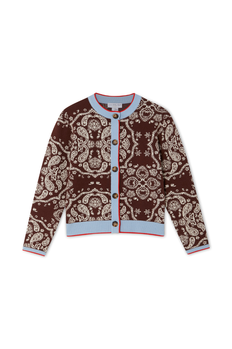 NEVER FULLY DRESSED Chocolate Bandana Holly Cardigan