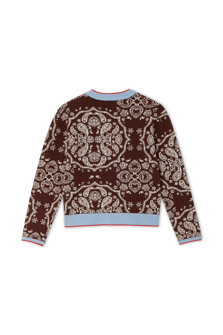 NEVER FULLY DRESSED Chocolate Bandana Holly Cardigan