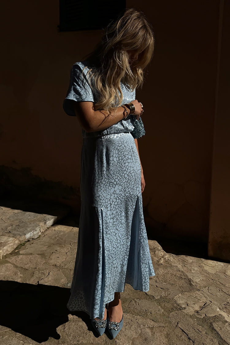 NEVER FULLY DRESSED Ice Blue Jacquard Erin Dress