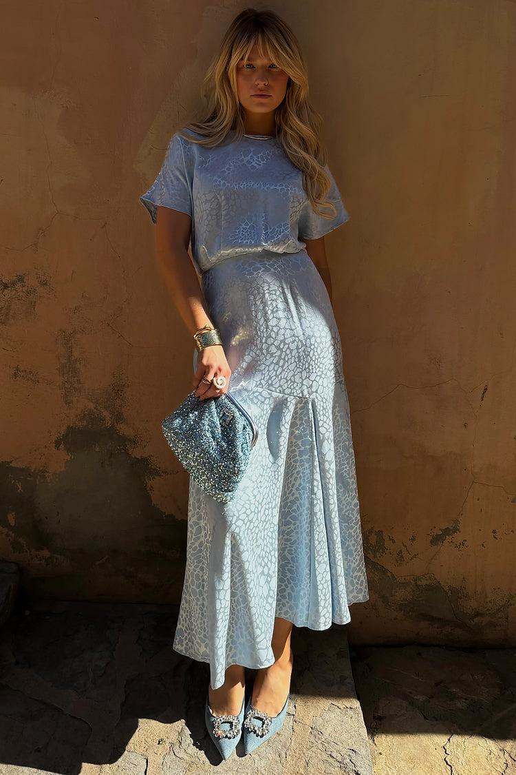 NEVER FULLY DRESSED Ice Blue Jacquard Erin Dress