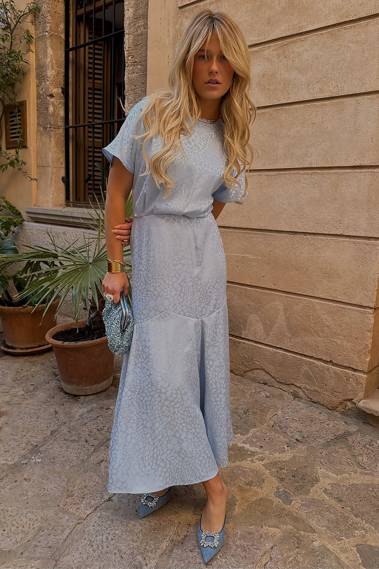 NEVER FULLY DRESSED Ice Blue Jacquard Erin Dress