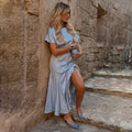 NEVER FULLY DRESSED Ice Blue Jacquard Erin Dress