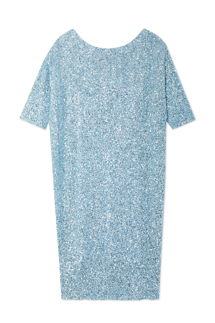 NEVER FULLY DRESSED Ice Blue Sequin Jem Dress