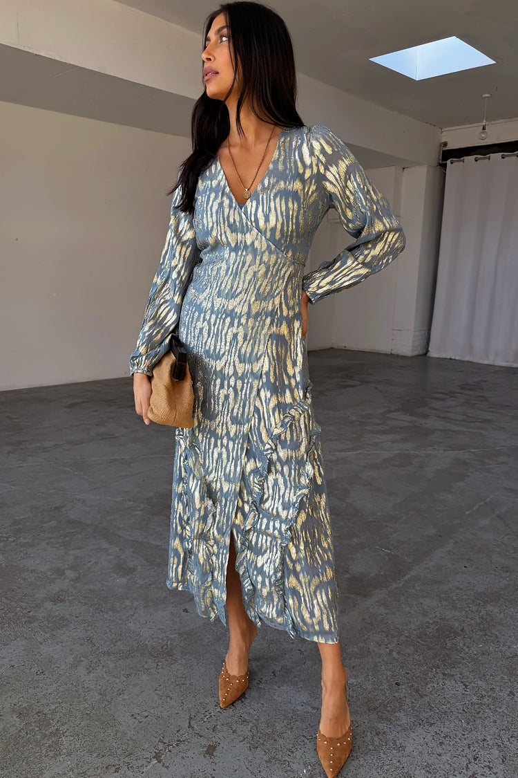  Blue Lottie Wrap Dress