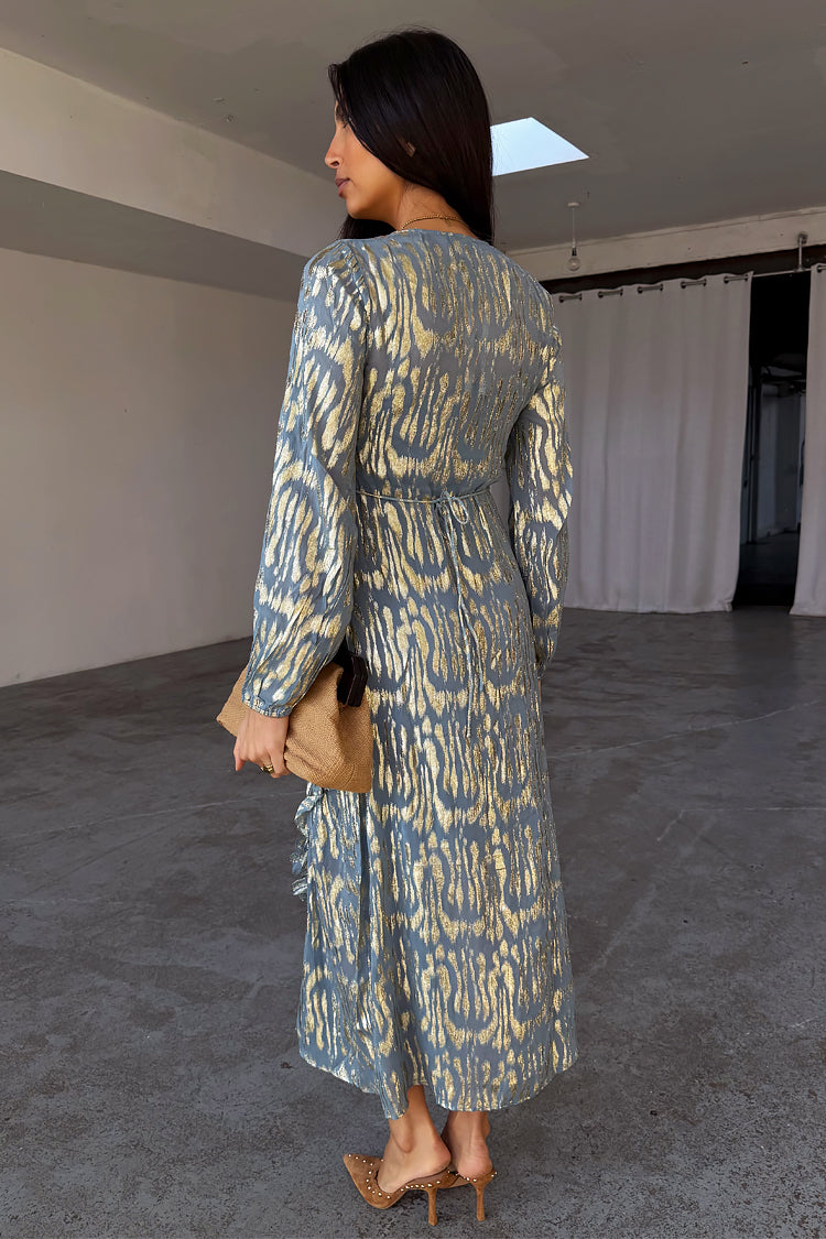  Blue Lottie Wrap Dress