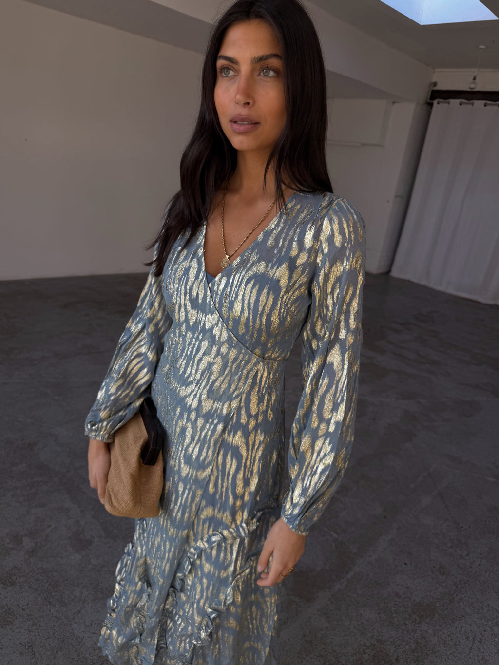  Blue Lottie Wrap Dress