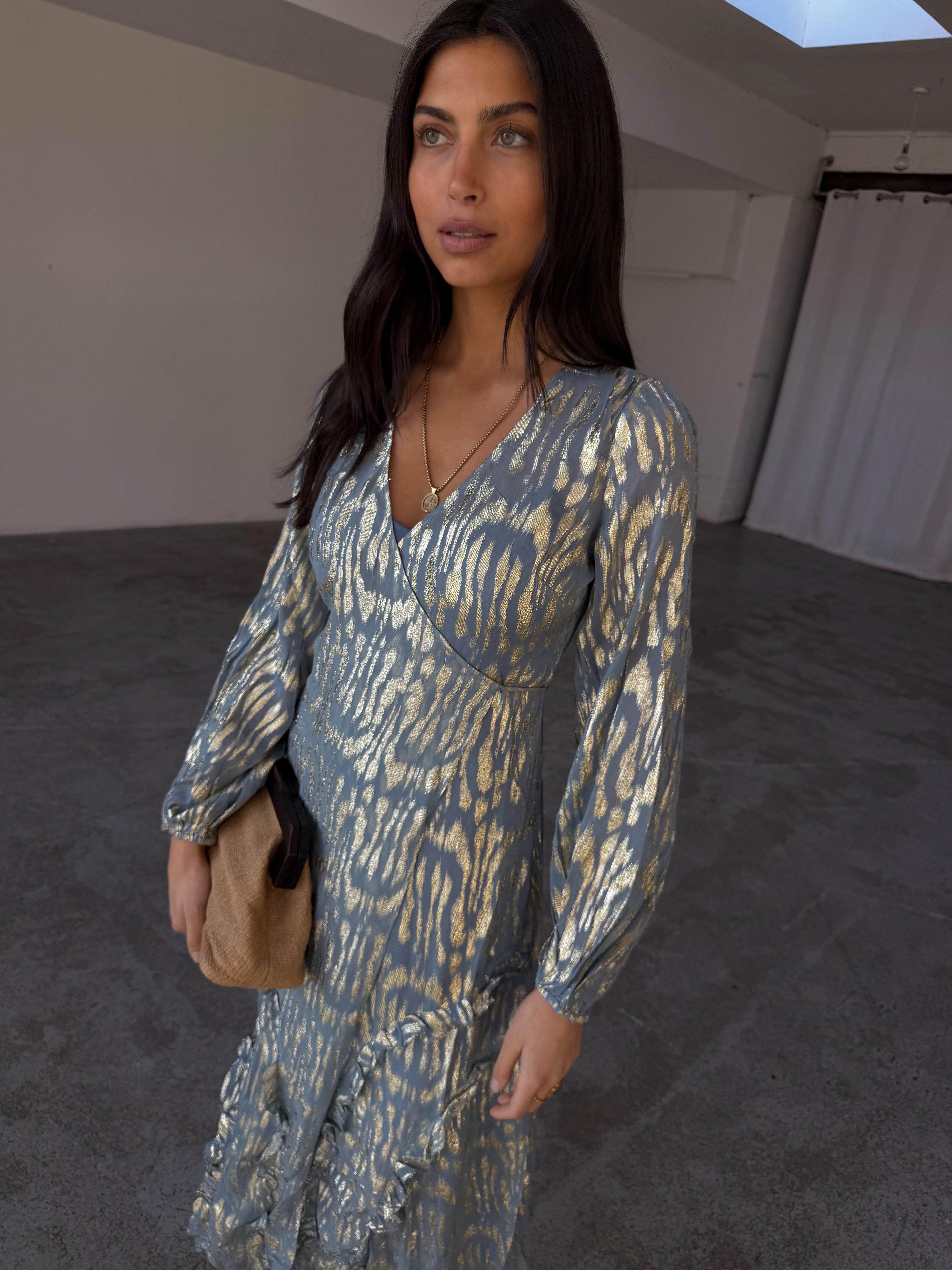  Blue Lottie Wrap Dress