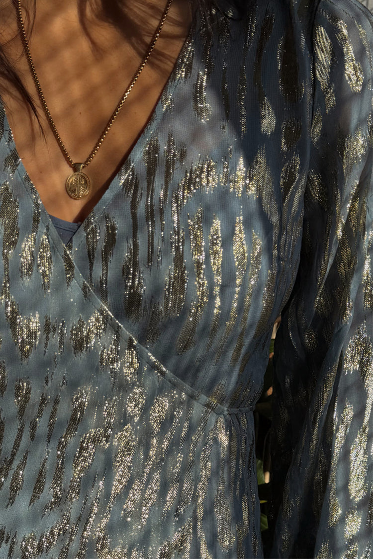  Blue Lottie Wrap Dress