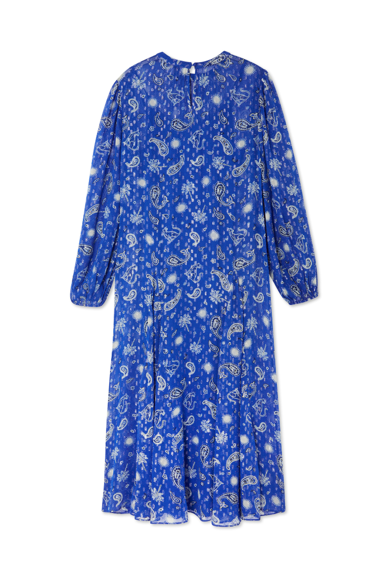 NEVER FULLY DRESSED Blue Running Wild Paisley Bibi Dress Petite