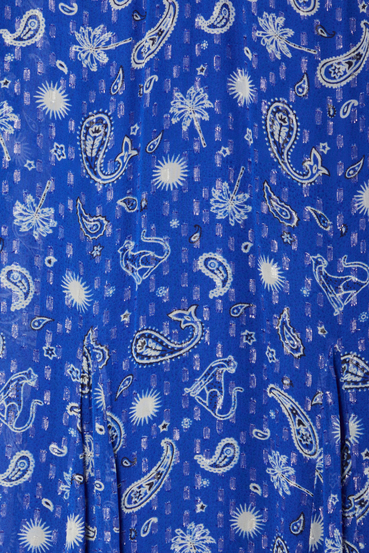 NEVER FULLY DRESSED Blue Running Wild Paisley Bibi Dress Petite