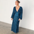 NEVER FULLY DRESSED Teal Sequin Emma Dress