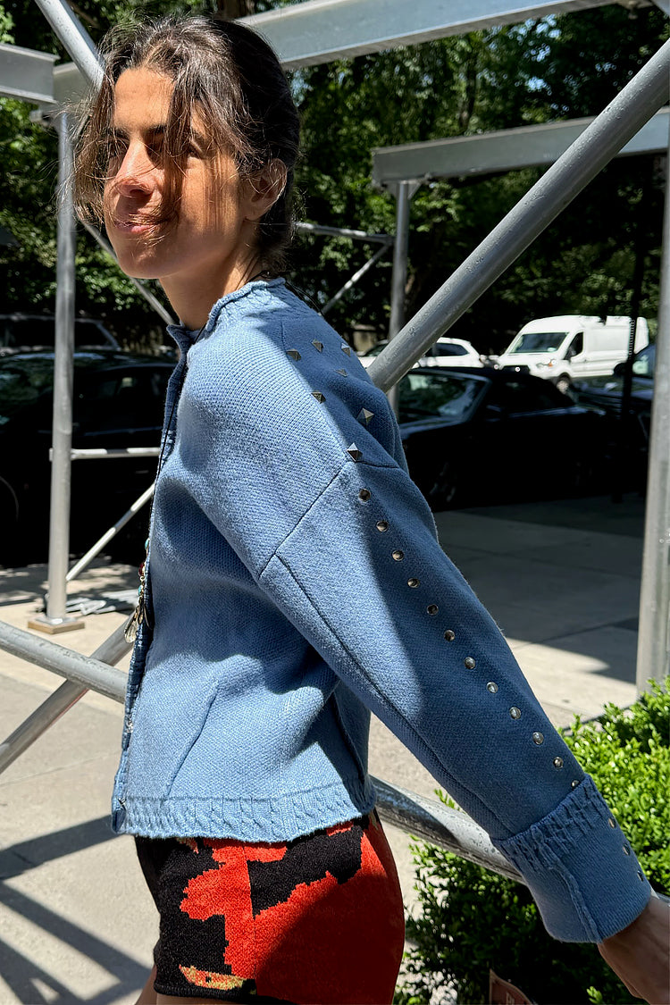 NEVER FULLY DRESSED Ice Blue Studded Cardigan