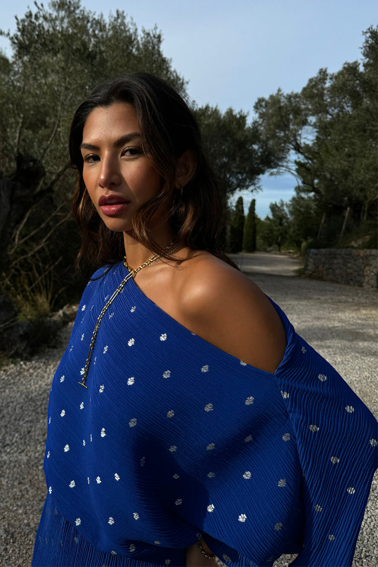 NEVER FULLY DRESSED Blue Tilly Plisse Dress