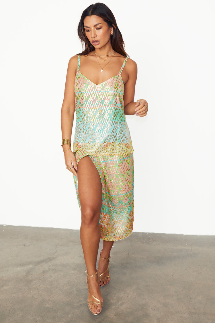 NEVER FULLY DRESSED Pastel Boho Cami Top