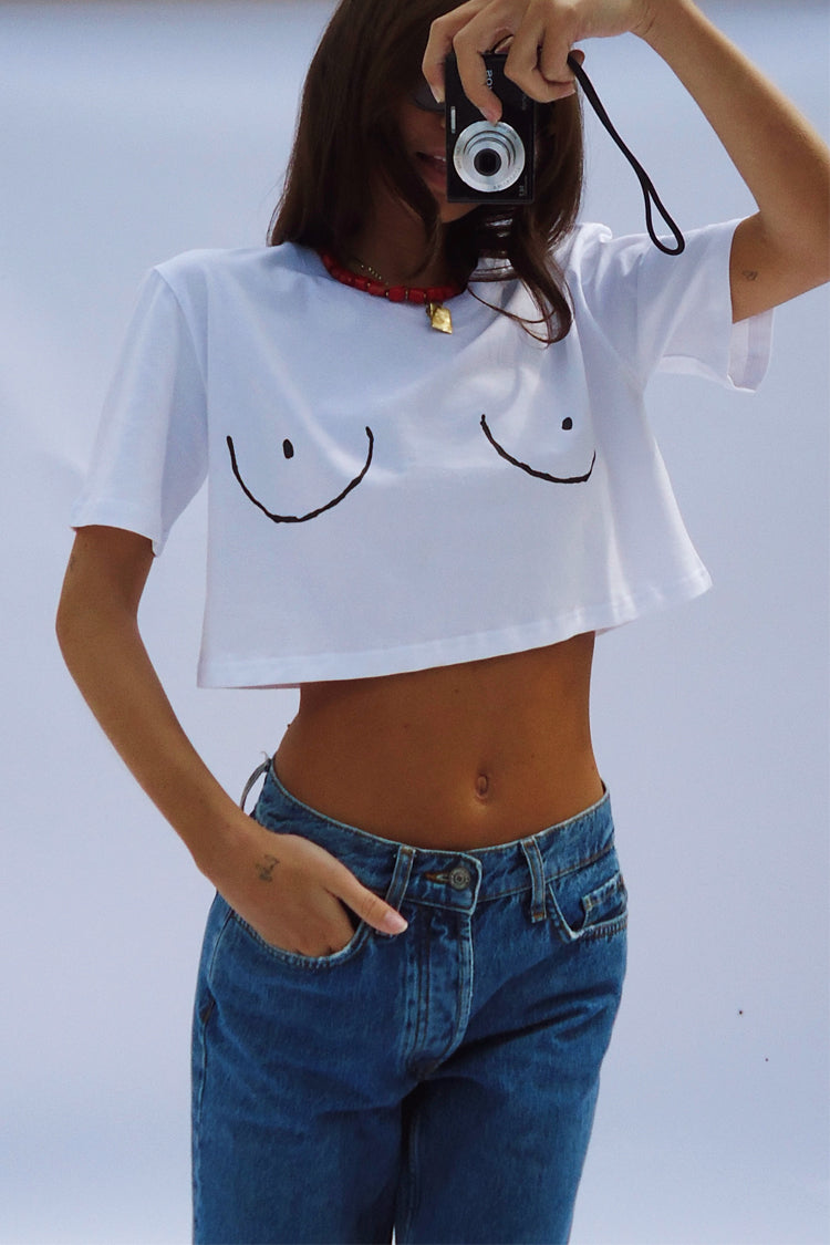 NEVER FULLY DRESSED Boob Crop T-shirt