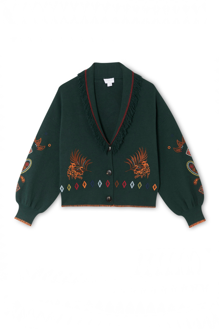 NEVER FULLY DRESSED Bottle Green Safari Cardigan