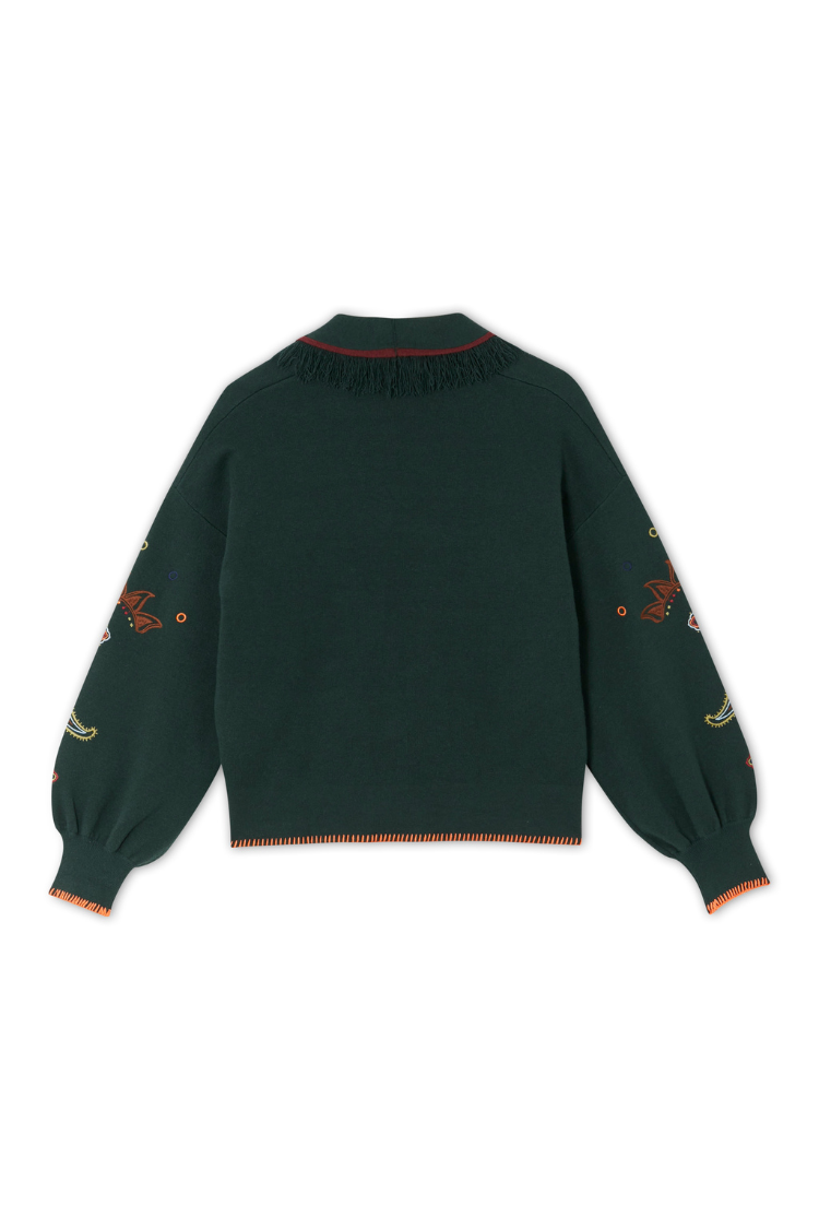 NEVER FULLY DRESSED Bottle Green Safari Cardigan