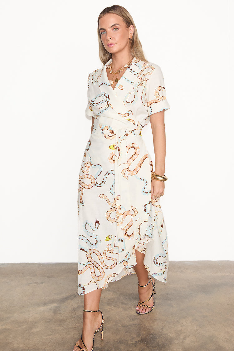 NEVER FULLY DRESSED Cotton Linen Snake Brooklyn Dress