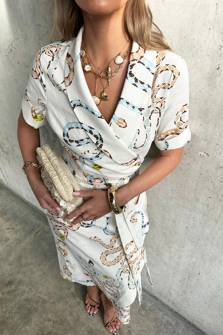 NEVER FULLY DRESSED Cotton Linen Snake Brooklyn Dress