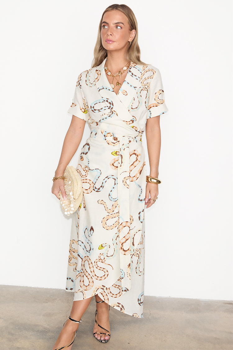 NEVER FULLY DRESSED Cotton Linen Snake Brooklyn Dress
