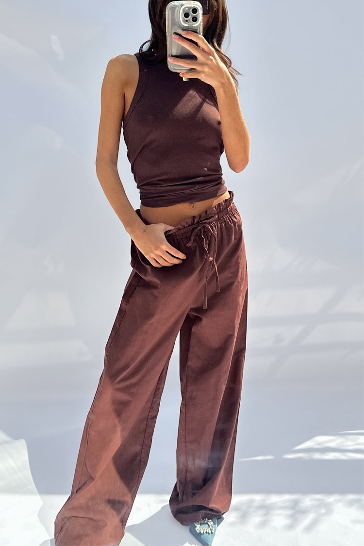 NEVER FULLY DRESSED Chocolate Ribbed Tank