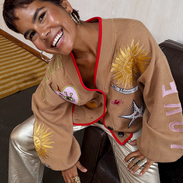 NEVER FULLY DRESSED Camel Mystical Cardigan