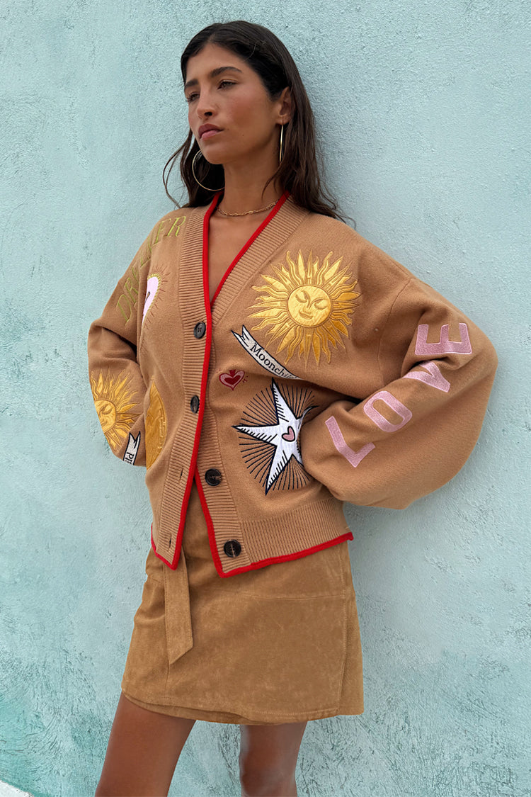 NEVER FULLY DRESSED Camel Mystical Cardigan