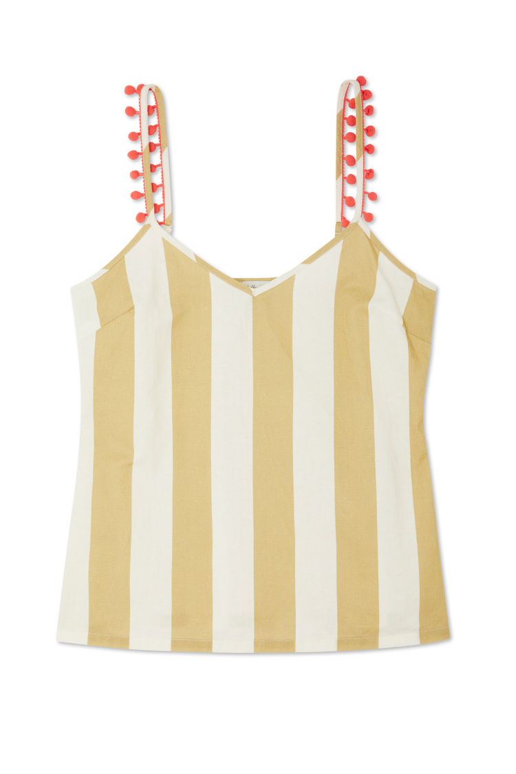NEVER FULLY DRESSED Camel Stripe Cami Top